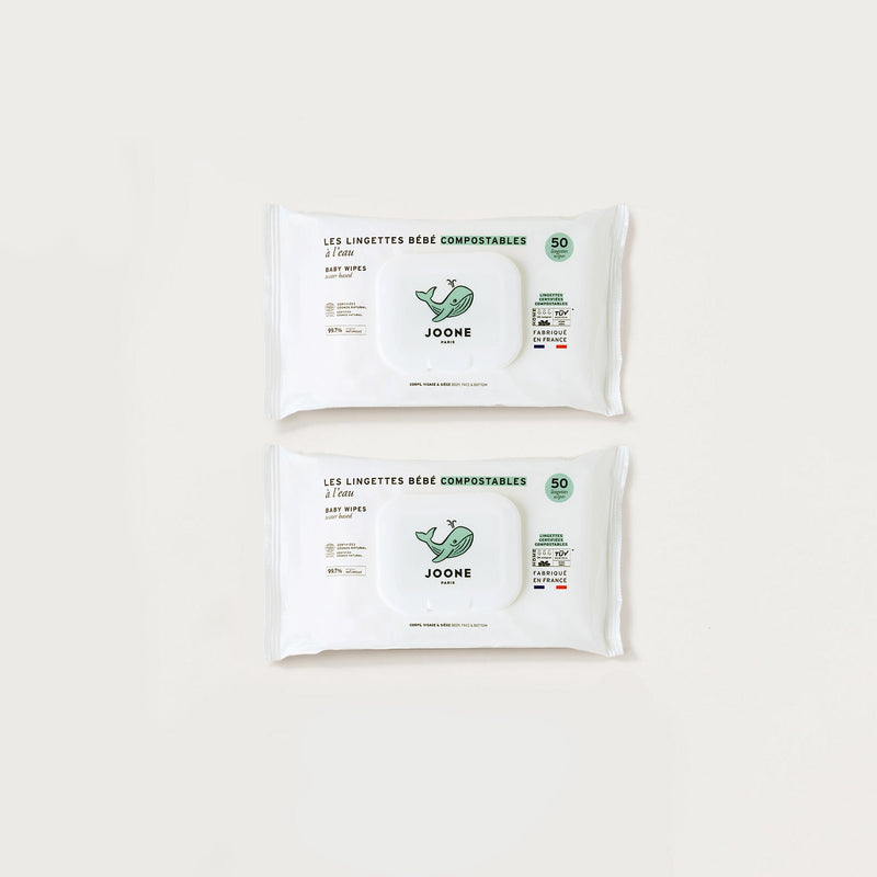 Les lingettes à l'eau compostables
